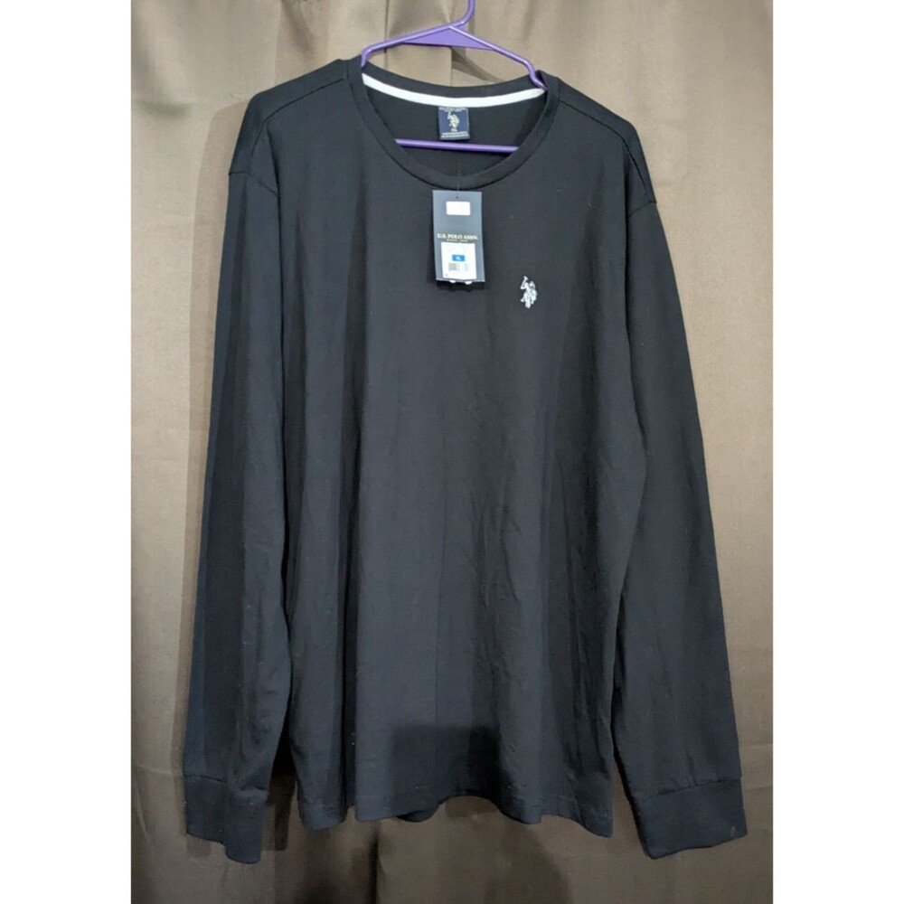 U.S. Polo Assn. Mens Long Sleeve Crew Neck Black Shirt Size XL NWT